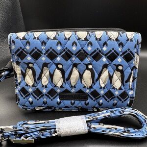 Vera Bradley Blue Playful Penguin Patterned wristlet Women's Bag